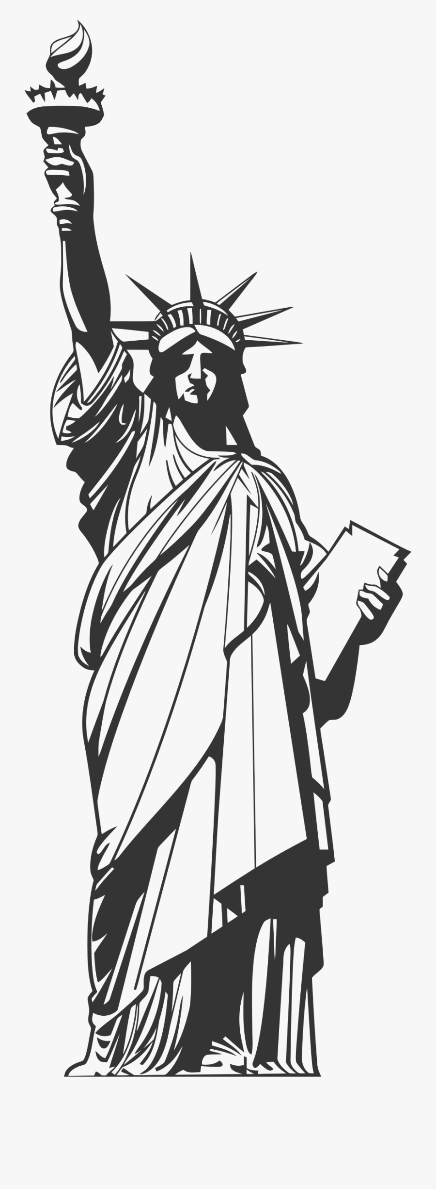 Scale Clipart Liberty - Statue Of Liberty Line Art, Transparent Clipart