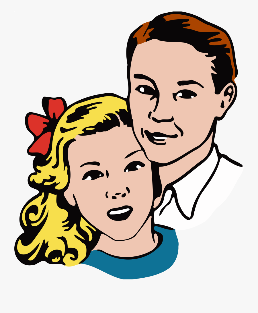 Computer Icons Drawing Cartoon Holding Hands - Young Couple Clipart, Transparent Clipart