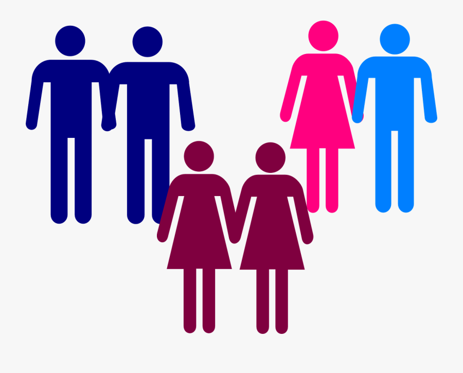 Men Women Holding Hands Clip Art - Gay And Straight Couple, Transparent Clipart