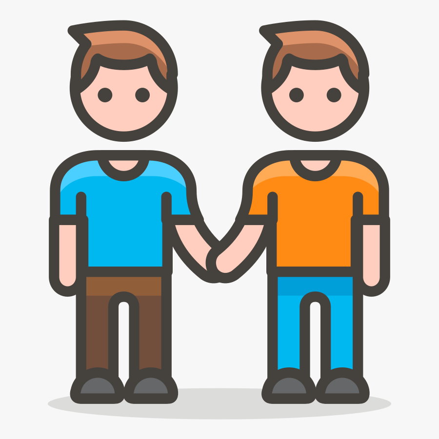 282 Two Men Holding Hands - Two People Holding Hands Cartoon, Transparent Clipart