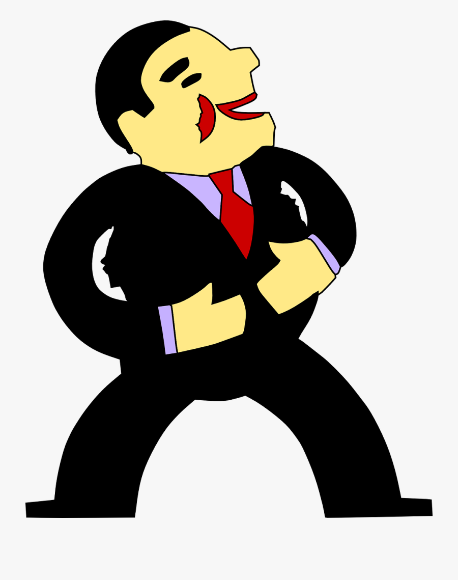 Tuxedo Happy Laughing Free Picture - Cartoon Man In Suit, Transparent Clipart