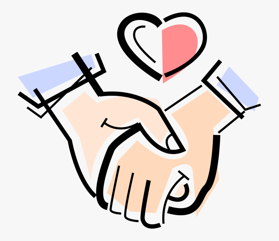 Vector Illustration Of Romantic Loving Couple In Relationship - Couple Hand Vector Png, Transparent Clipart