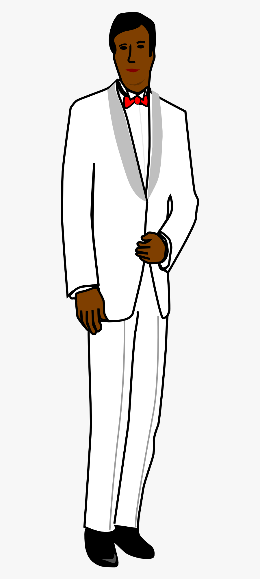 Groom Tux Male - African American Male In White Tux, Transparent Clipart