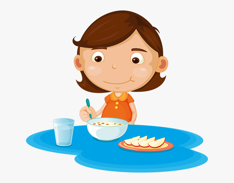 Girl Eating Cereal And Fruit Eat Breakfast Clipart Free Transparent Clipart Clipartkey