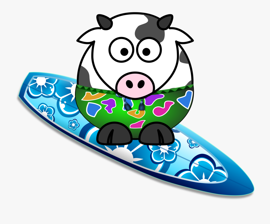 Cow Surfer, Transparent Clipart
