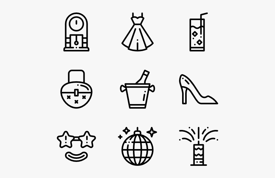 New Year - Web Design Line Icon, Transparent Clipart