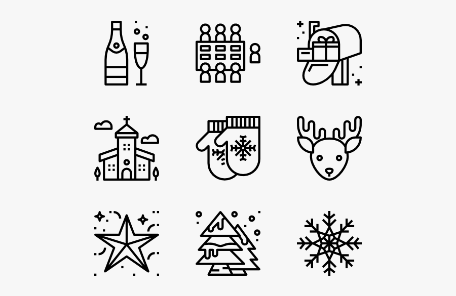 Christmas - Family Line Icon Png, Transparent Clipart