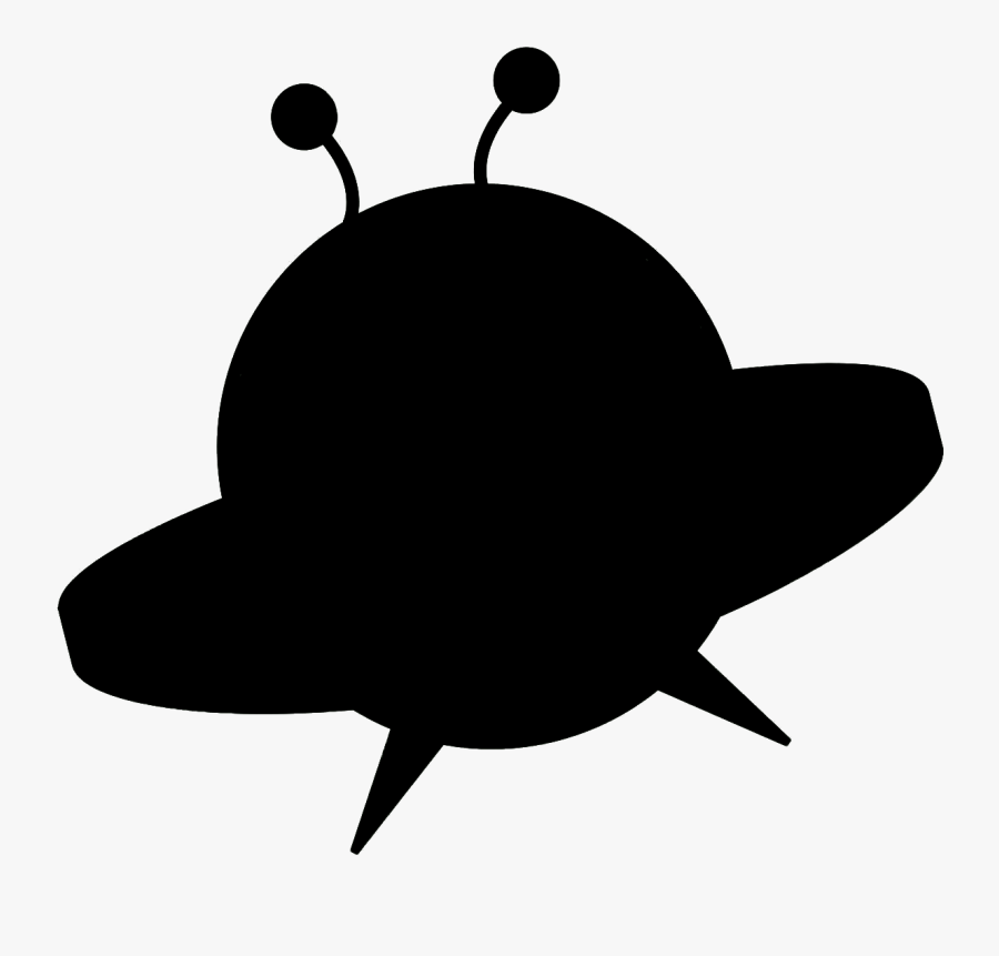 Cartoon Clip Art Black - Spaceship Silhouette, Transparent Clipart
