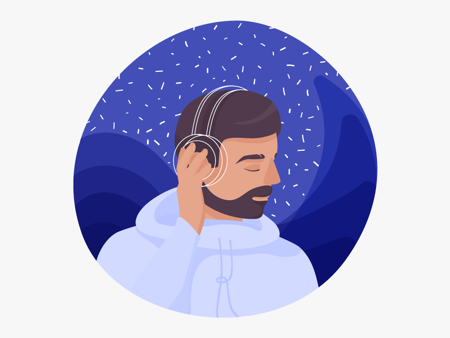 Listen Man Waves Listen Onboarding Character Illustration - Illustration, Transparent Clipart