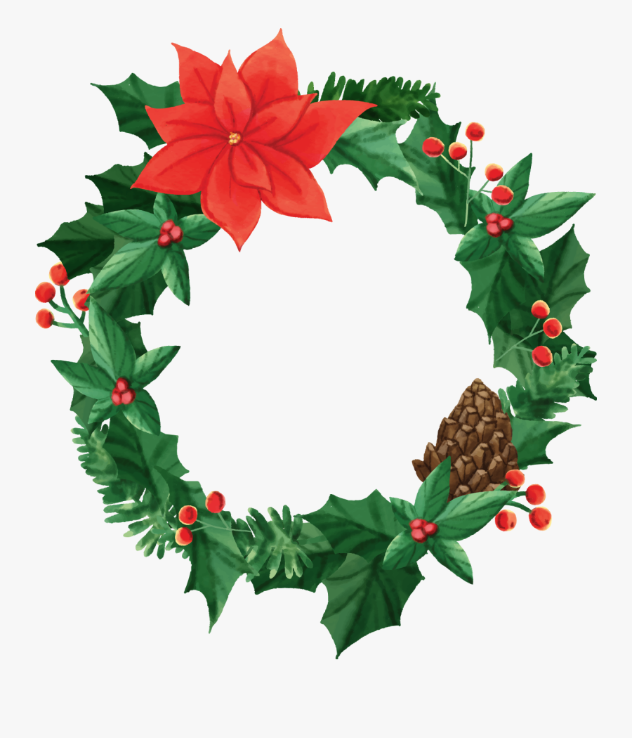 Wreath Christmas Garland Flower, Transparent Clipart