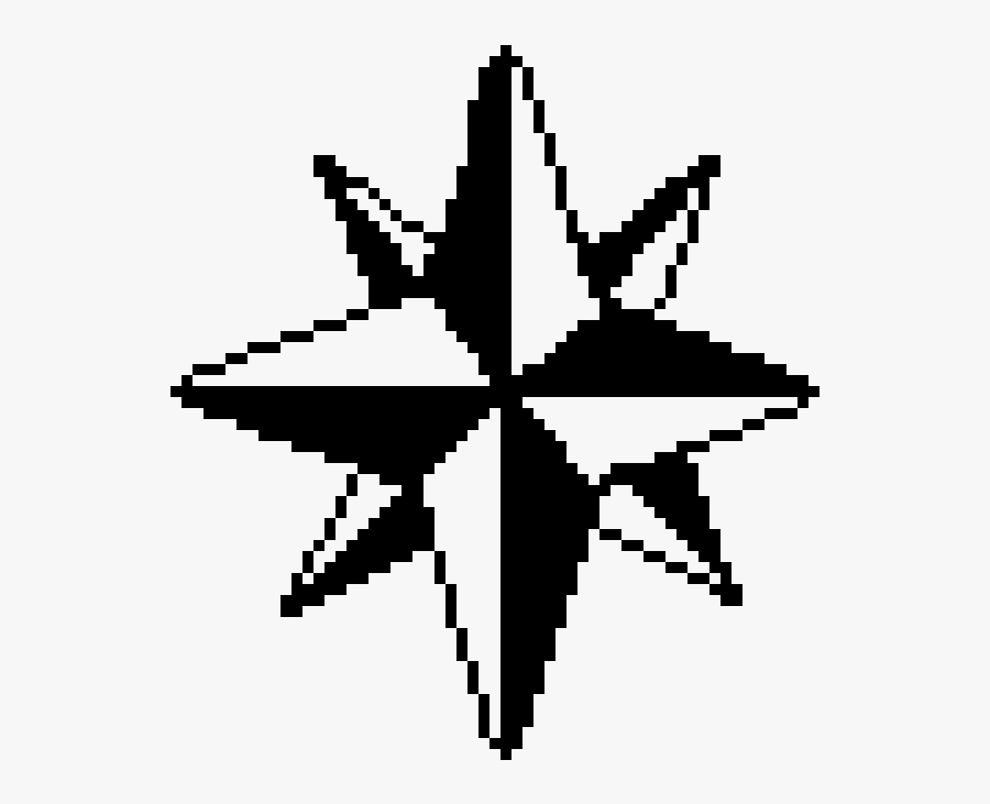 Compass Rose Pixel Art, Transparent Clipart