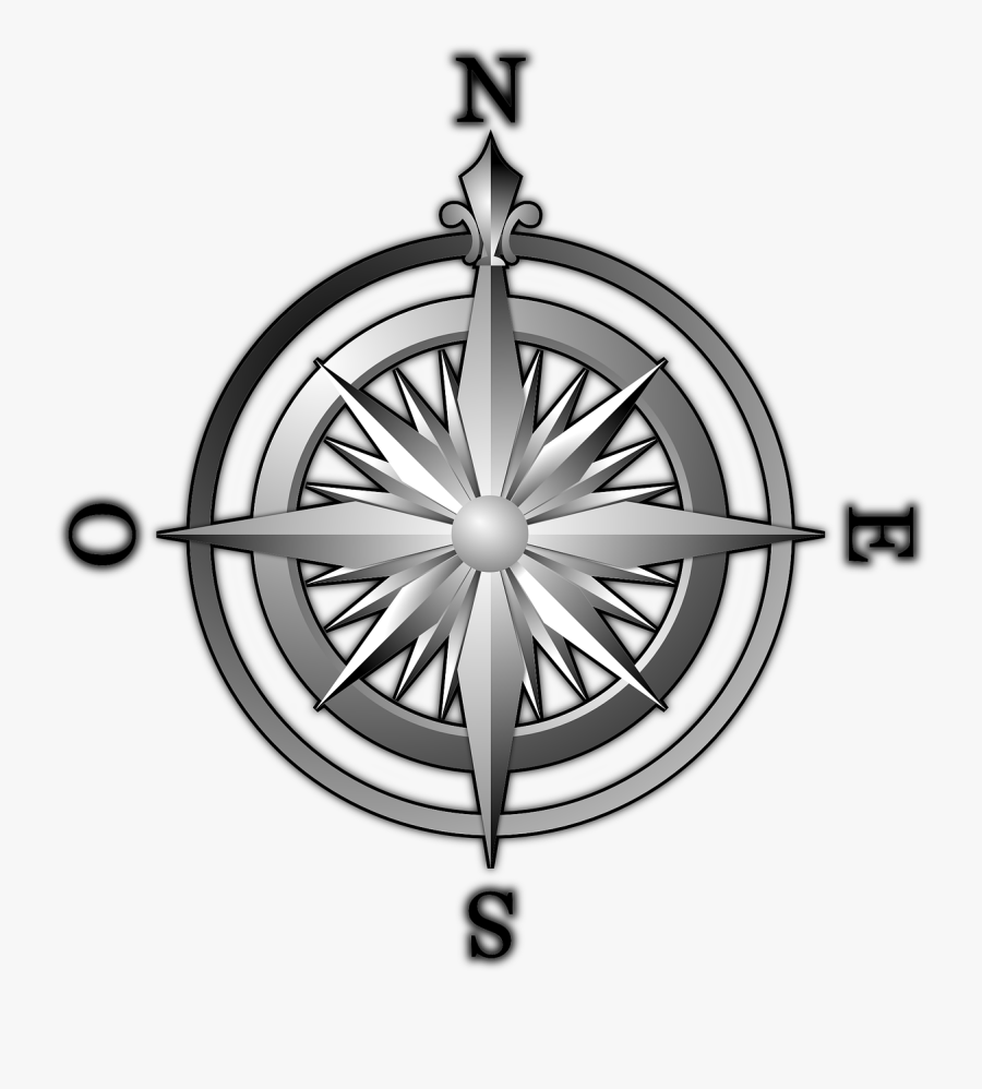 Compass Wind Rose Compass Rose - Puntos Cardinales Clipart, Transparent Clipart