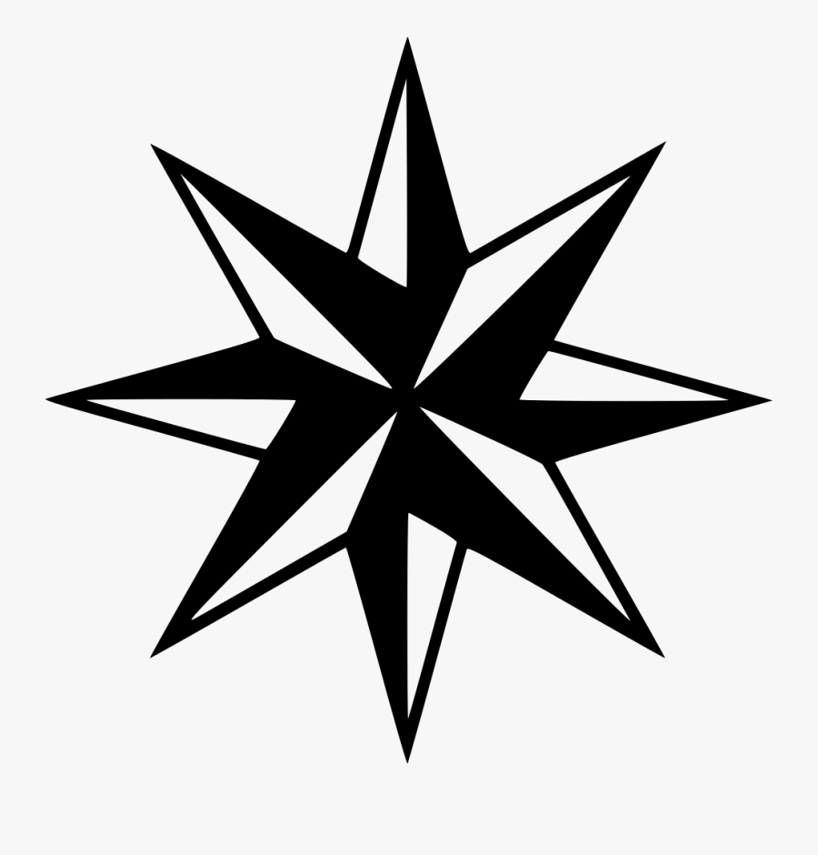 Compass Arrow Direction Directions Compass Rose - 8 Point Star Png, Transparent Clipart