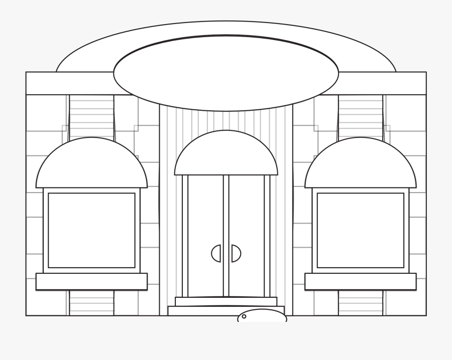 Shop Clipart Line Art - Arch, Transparent Clipart