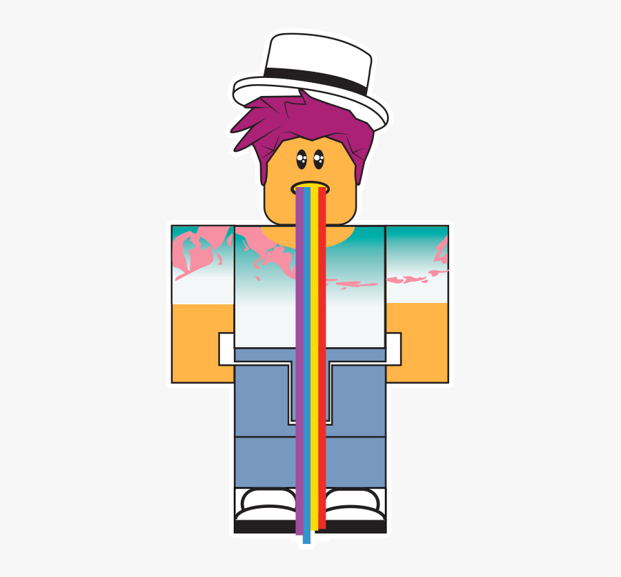 Robloxian Life Clothing Store Billboard Guy Clipart - Rainbow Barf Face Roblox, Transparent Clipart