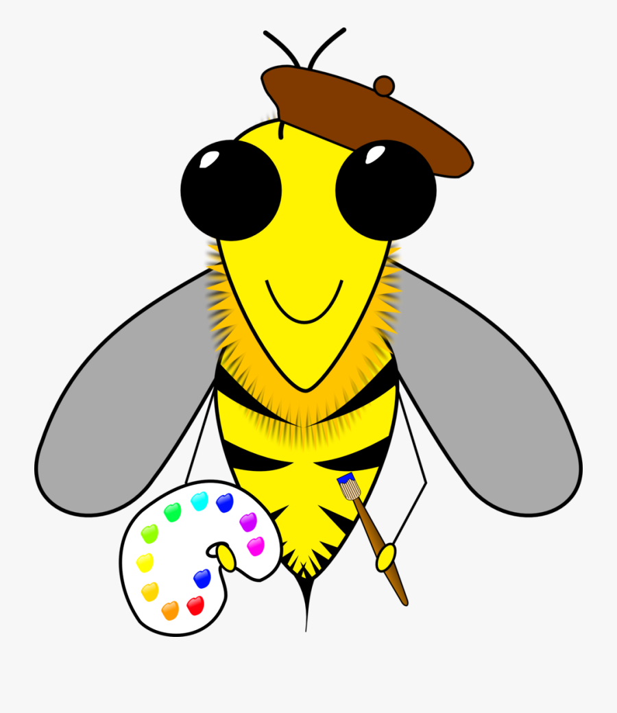 Bee Artist - Clip Art Pictures Of Bees, Transparent Clipart