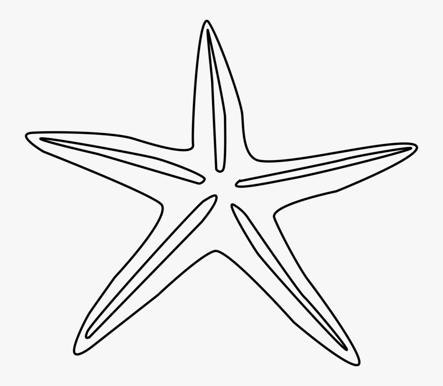 Free Clipart Sand Dollar Outl - Star Shaped Objects Black And White, Transparent Clipart