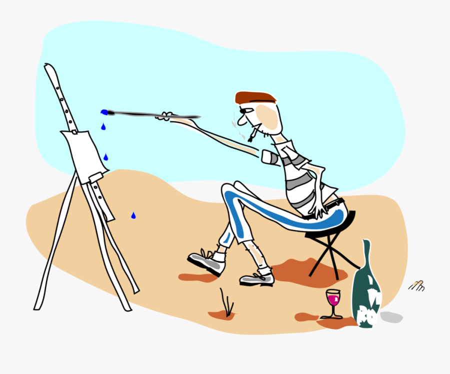 Dibujo De Pintor Artista, Transparent Clipart