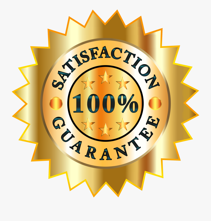 100% Satisfaction Guarantee Badge Clip Arts - Circle, Transparent Clipart