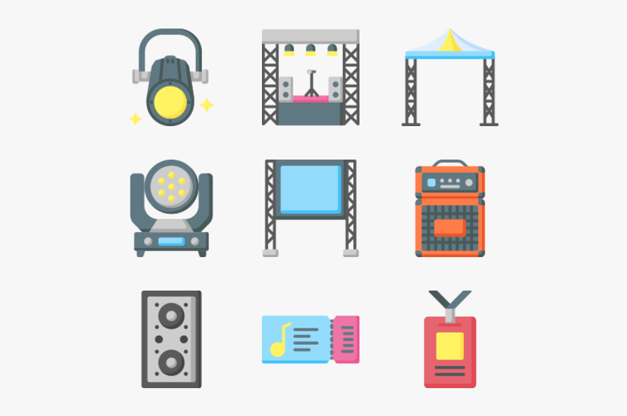 Music Festival - Stage Icon Vector Png, Transparent Clipart
