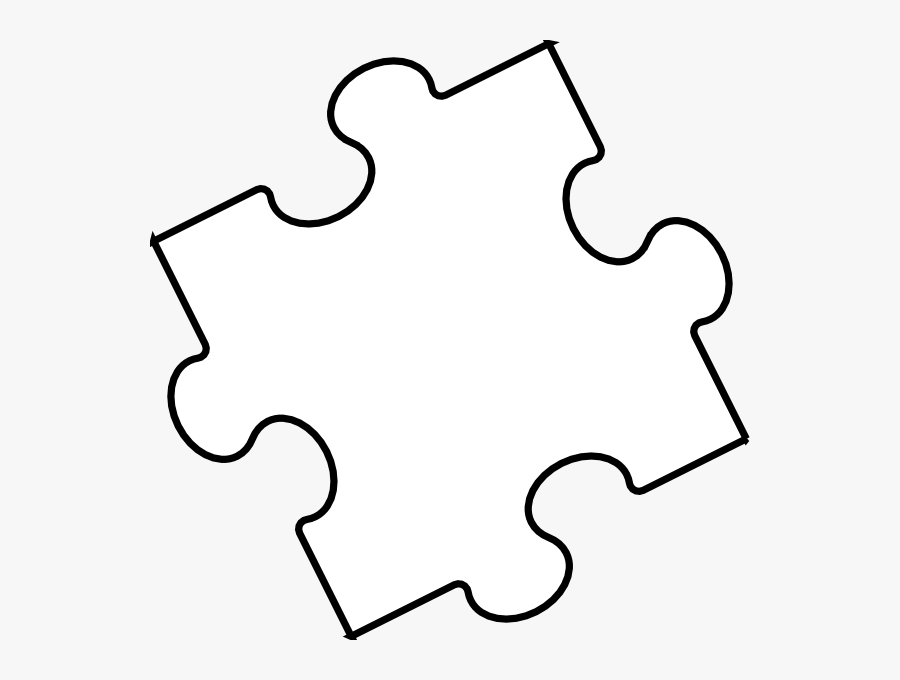 Black White Puzzle Piece Clip Art At Clker - Puzzle Piece Png White, Transparent Clipart