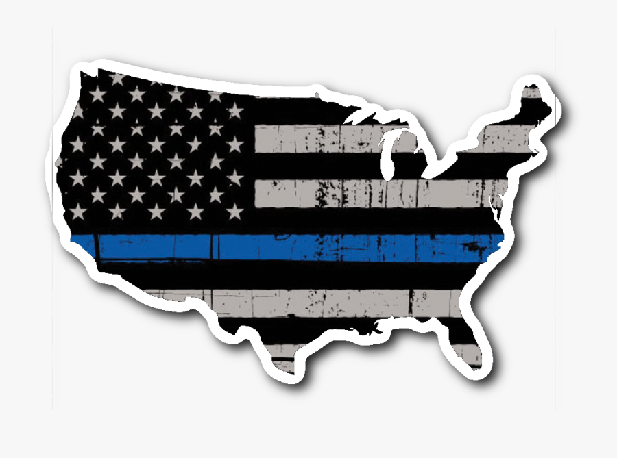 Thin Blue Line Usa Flag Sticker"
 Class= - Support The Blue Police, Transparent Clipart