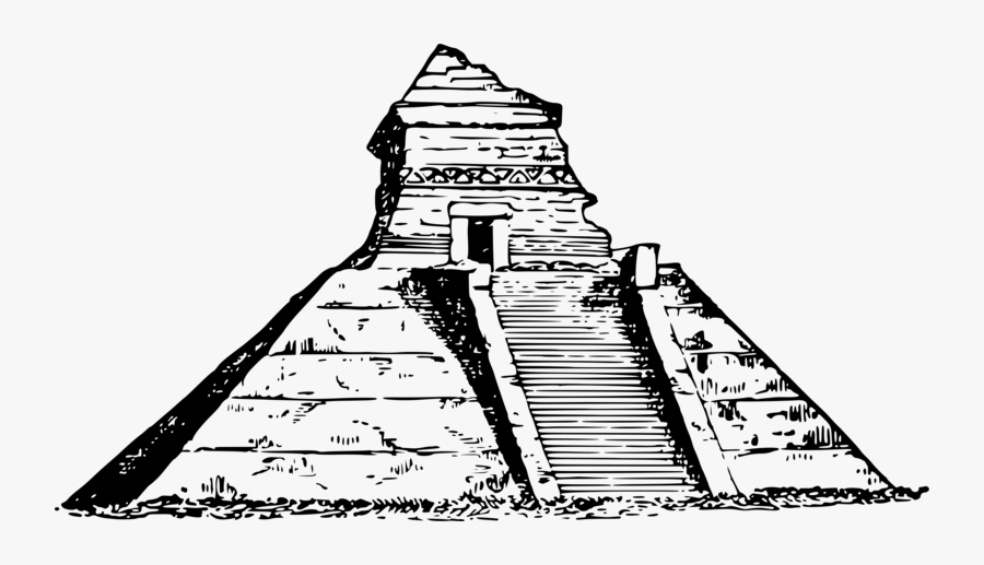 Pin Pyramid Clipart Mayan Pyr - Black And White Pyramids Clipart, Transparent Clipart