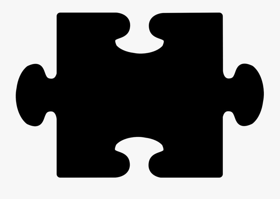 Puzzle, Piece, Game, Fit, Single, Black, Silhouette - Puzzle Piece Svg Free, Transparent Clipart