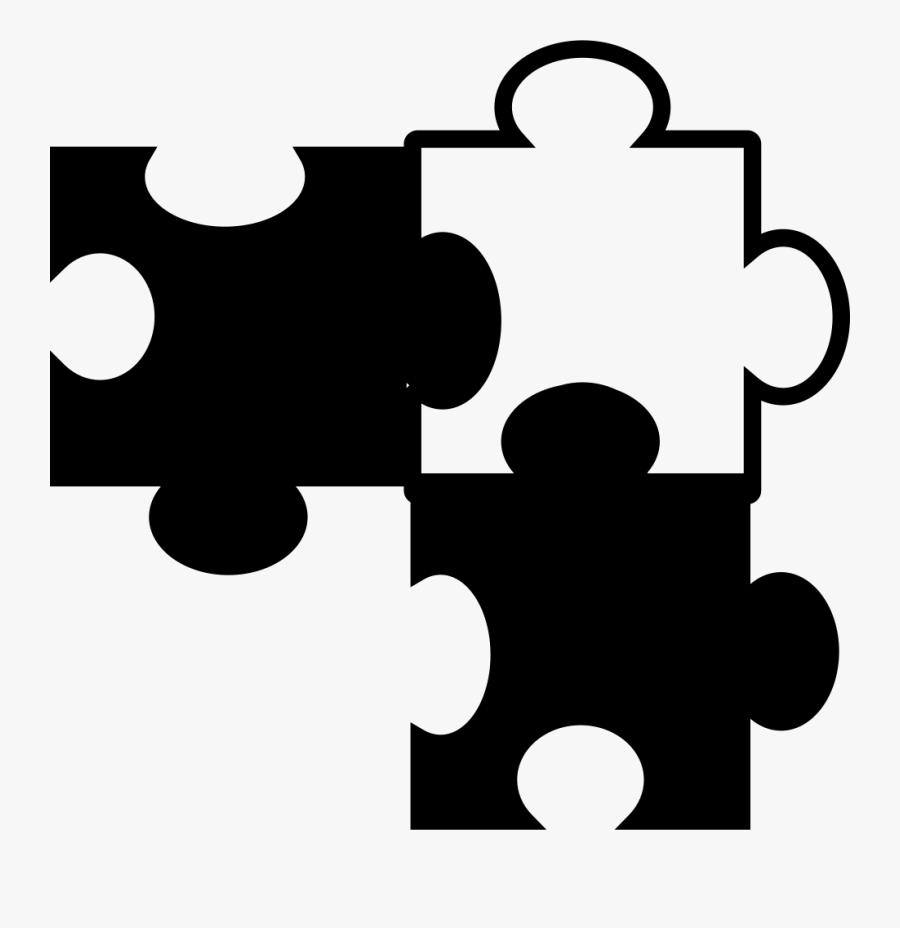 Puzzle Pieces In Black And White Variant - Puzzle Pieces Icon Png Transparent, Transparent Clipart