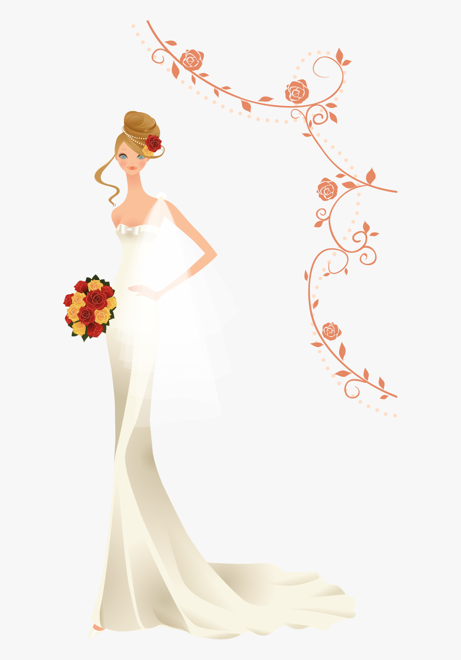 Bride Contemporary Western Wedding Dress Clip Art - Woman Vector Png Bride Reed, Transparent Clipart