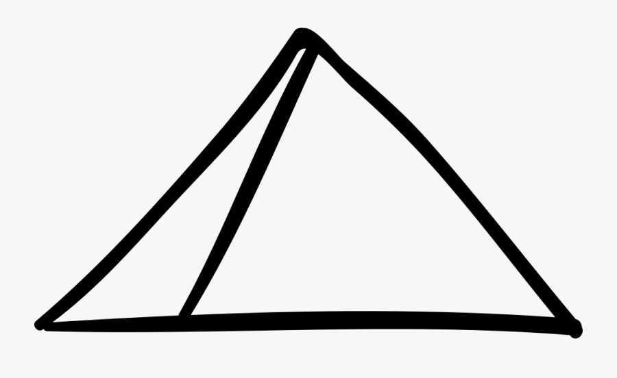 Transparent 3d Pyramid Png - Black And White Pyramid Outline, Transparent Clipart