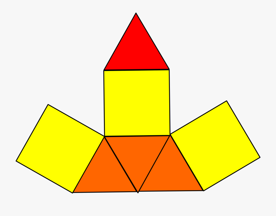 Elongated Triangular Pyramid Net, Transparent Clipart