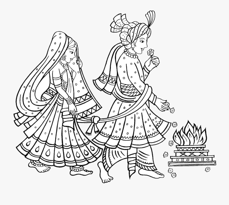 Wedding Hindu Clipart Clipartxtras Indian Marriage - Indian Wedding Ceremony Drawing, Transparent Clipart