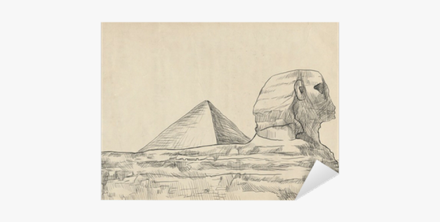 Drawn Pyramid Paper - Pyramiden Und Sphinx Gezeichnet, Transparent Clipart