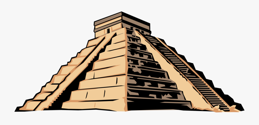 Vector Illustration Of Ancient Mayan, Aztec, Or Inca - Mayan Pyramid Clipart, Transparent Clipart