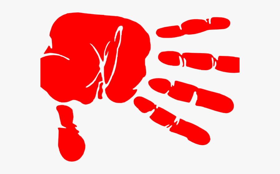 Red Hand Print Clipart, Transparent Clipart