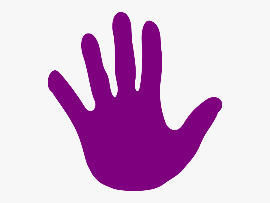 Handprint Clipart Purple - Palm Hand Clip Art, Transparent Clipart