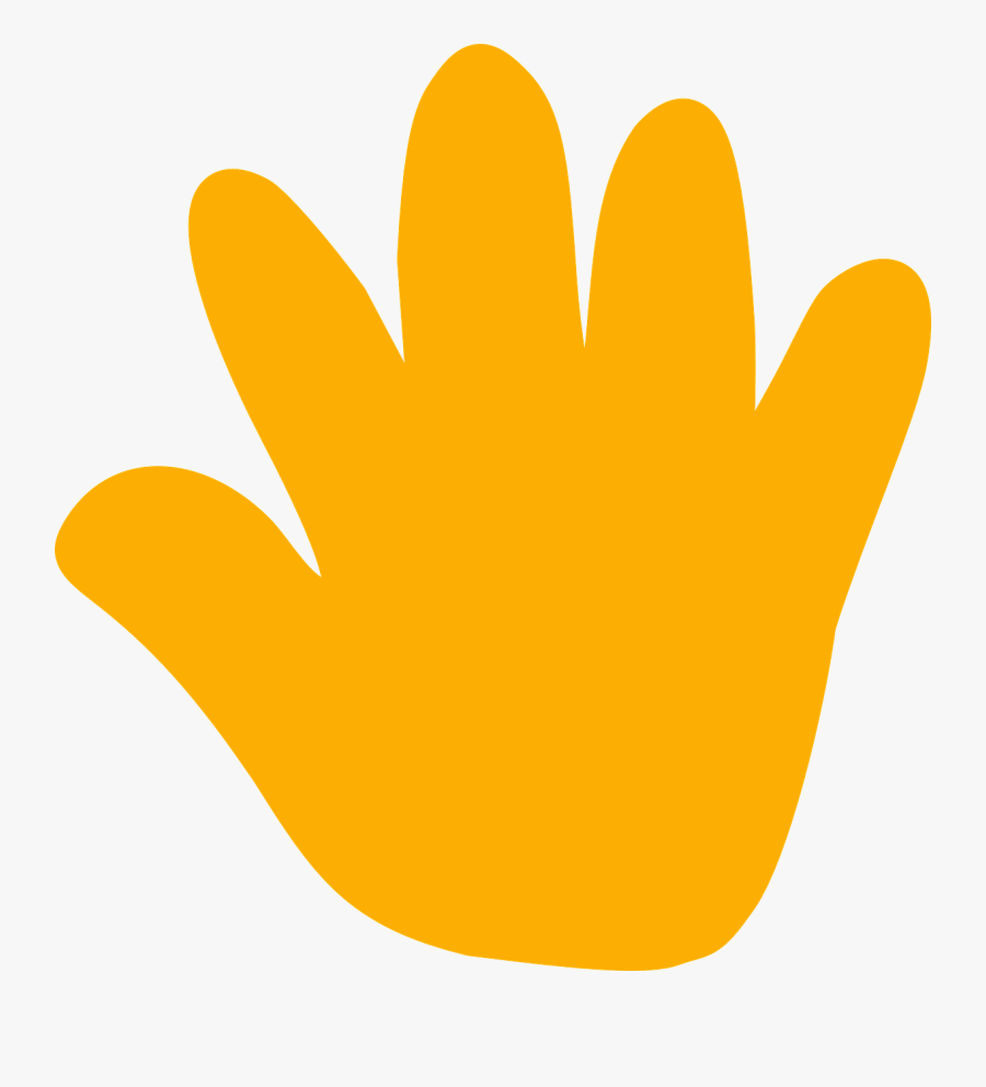 Yellow Hand Print Hand Print Orange Free Vector Graphic - Scalable Vector Graphics, Transparent Clipart