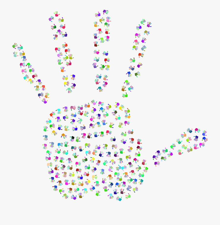 Handprint Hands Fingers Free Picture - Renkli El Izi Png, Transparent Clipart