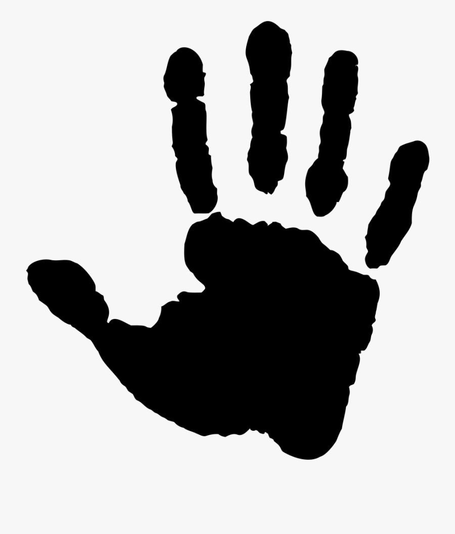Hand Print Silhouette Ii - Hand Print Clipart Black, Transparent Clipart