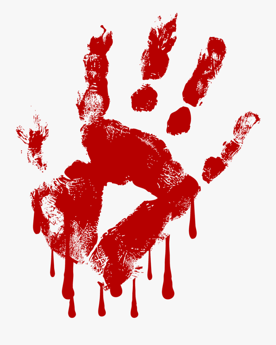 Handprint Clip Art No Background Cliparts - Blood Hand Print Png, Transparent Clipart