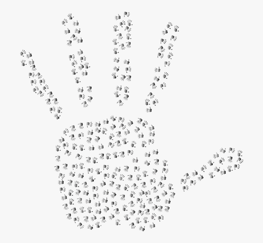 Handprint Clipart Palm Print - Black And White Little Star, Transparent Clipart