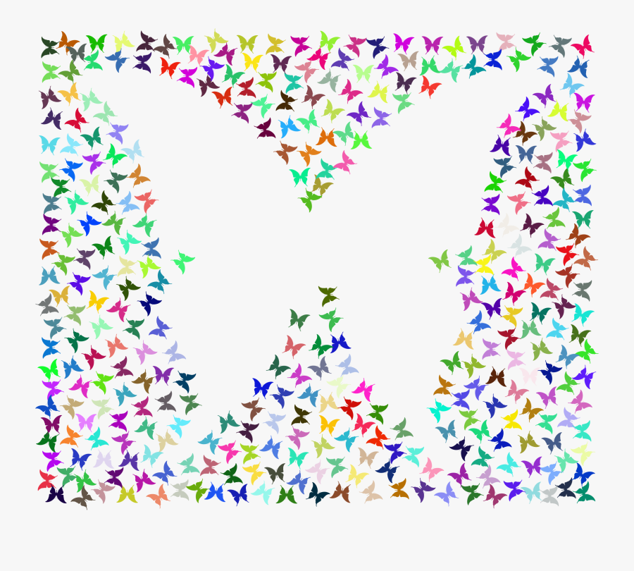 Transparent Handprint Border Clipart - Negative Space Art Butterfly, Transparent Clipart