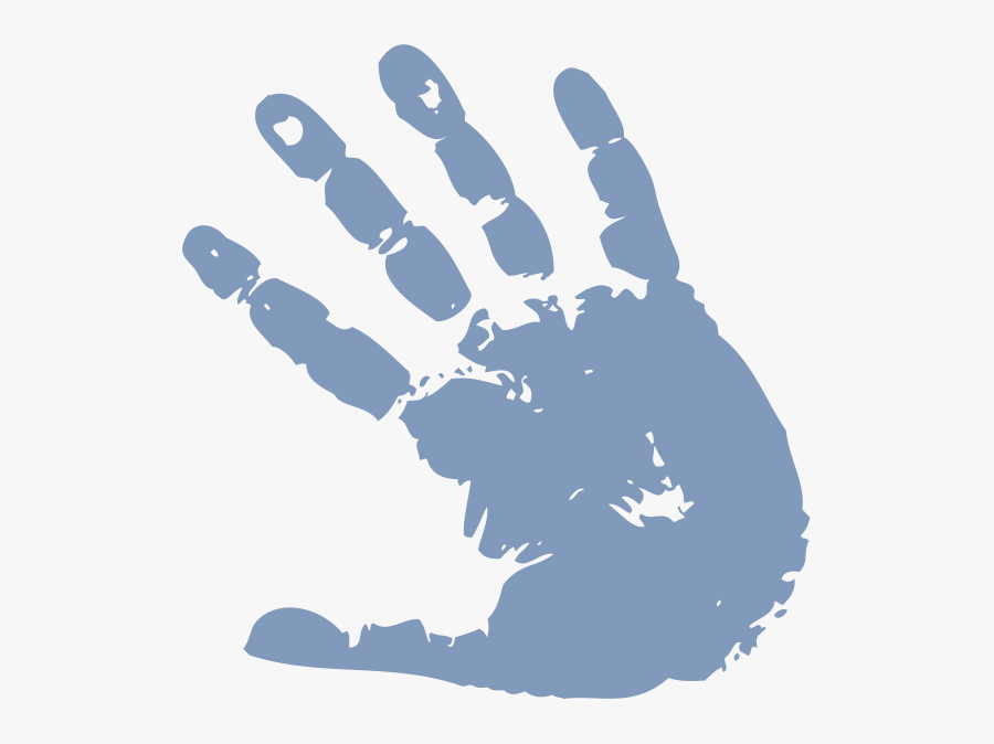Blue Hand Print Png, Transparent Clipart