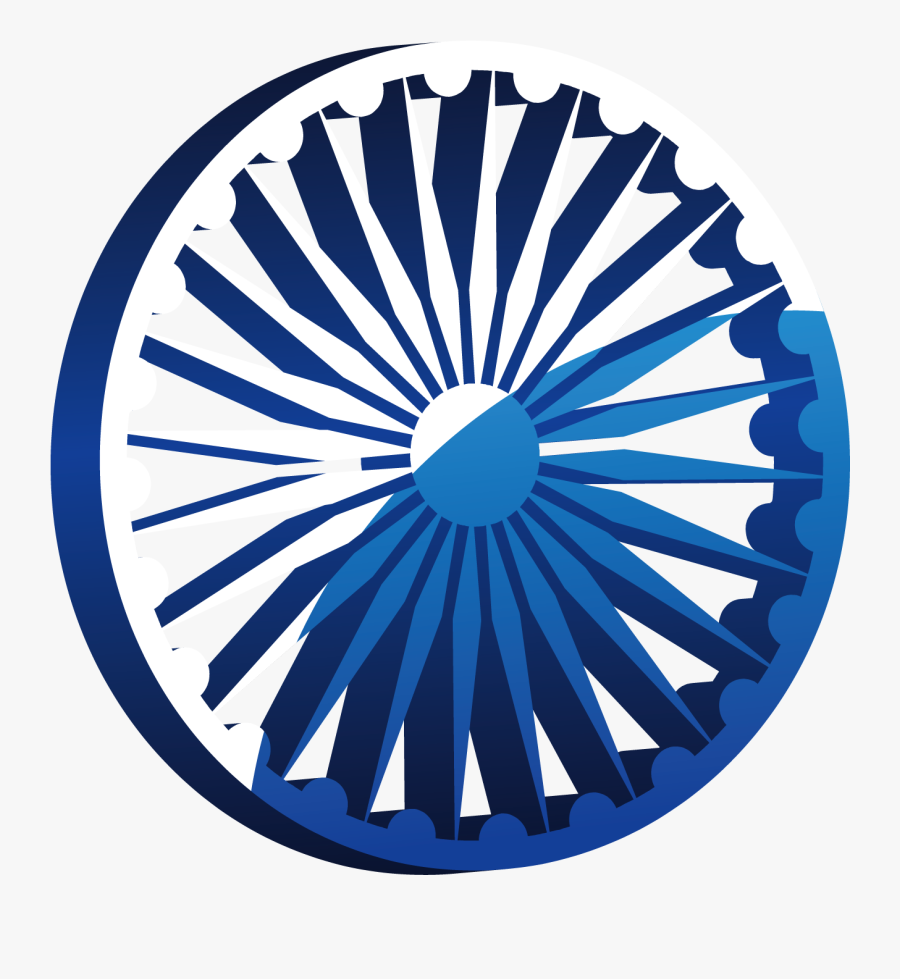 Wheel Art Of India Flag Vector Car Clipart - Indian Flag Ashoka Chakra Png, Transparent Clipart