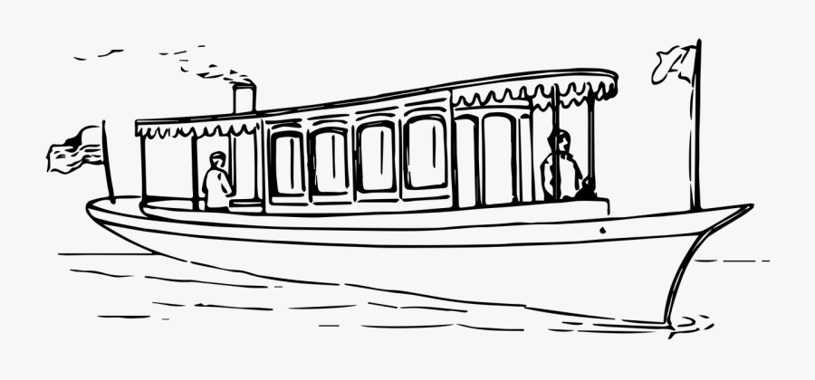Boat Powered Steam Free Picture - Boat Or Ship Drawing, Transparent Clipart