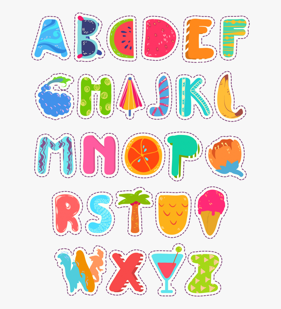 Summer Abc Letters Alphabet Word English Art - Summer Alphabet Mooie Letters Summer, Transparent Clipart
