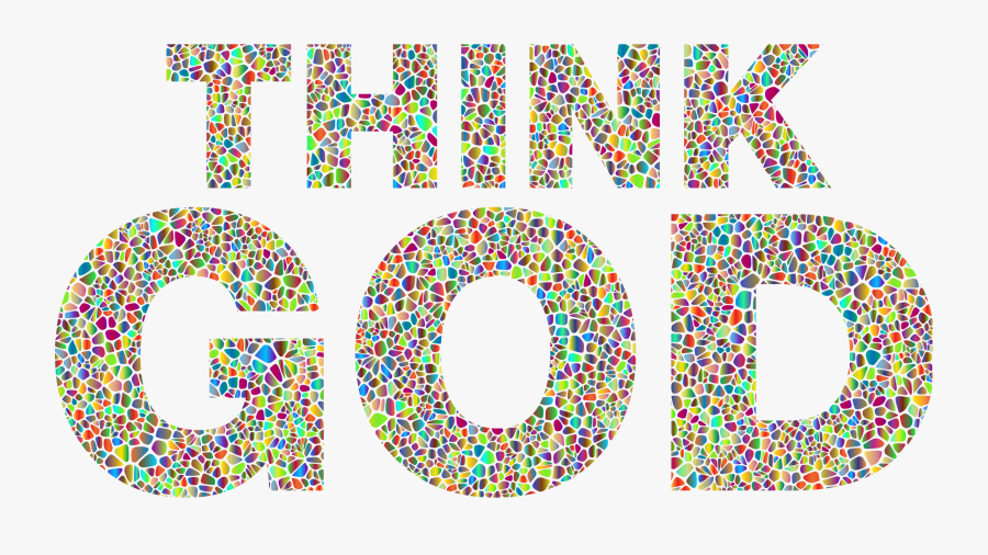 Polyprismatic Tiles Think God Typography No Background - God Clipart No Background, Transparent Clipart