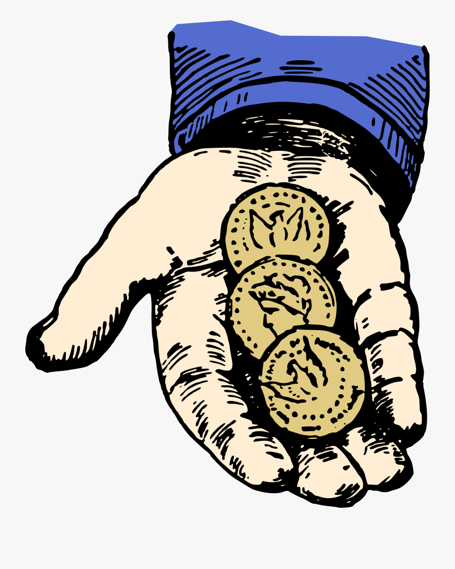 Coin Clipart Three - Man Holding A Coins Clipart, Transparent Clipart