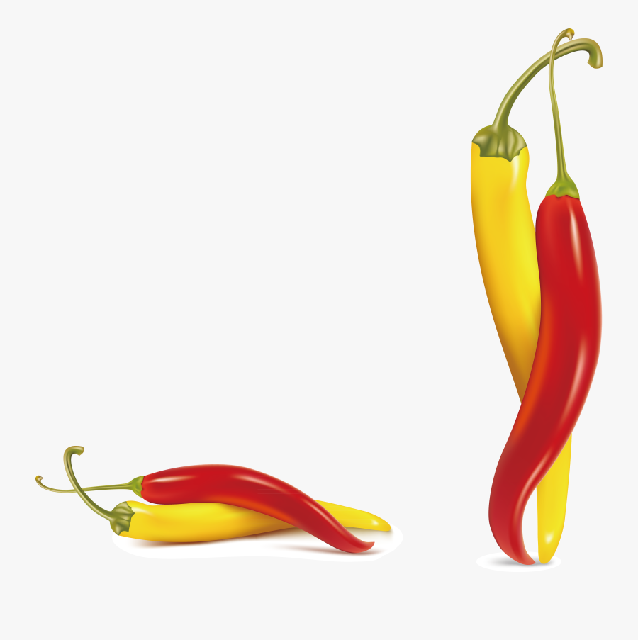 Pimiento Guindilla De Cayena - Red Yellow Chilli Peppers, Transparent Clipart